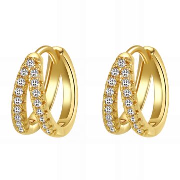 Hoop Earrings, 18K Gold Plated Steel